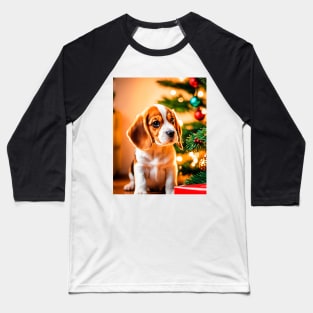 Beagle Puppy Dog with Christmas Gifts Baseball T-Shirt